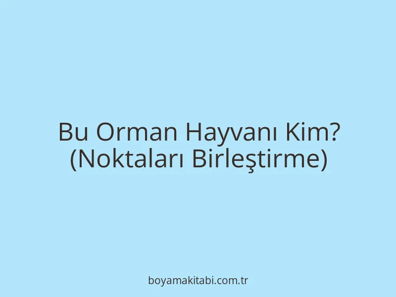 Bu Orman Hayvanı Kim? (Noktaları Birleştirme)