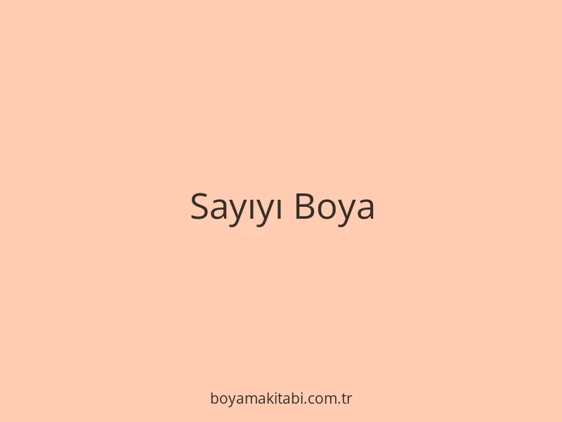 Sayıyı Boya