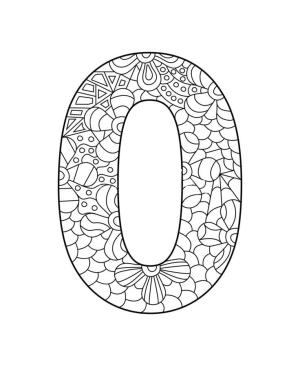 0 Rakamı (Sıfır) boyama sayfası,  coloring page, Desenli sifir, 