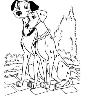 101 Dalmaçyalı boyama sayfası,  coloring page, Mutlu Dalmaçyalılar, 