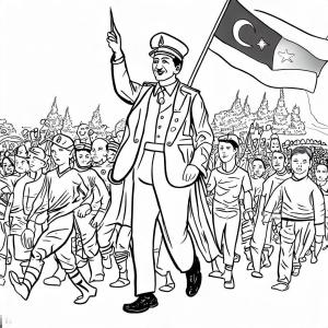 19 Mayıs Atatürk’ü Anma, Gençlik ve Spor Bayramı boyama sayfası,  coloring page, 19 Mayıs Atatürk’ü Anma, Gençlik ve Spor Bayramı 12, 