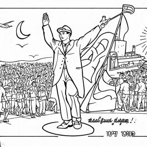 19 Mayıs Atatürk’ü Anma, Gençlik ve Spor Bayramı boyama sayfası,  coloring page, 19 Mayıs Atatürk’ü Anma, Gençlik ve Spor Bayramı 2, 