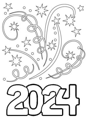 2024 Mutlu Yıllar boyama sayfası,  coloring page, Ücretsiz Yazdırılabilir Yeni Yılınız Kutlu Olsun 2024, 