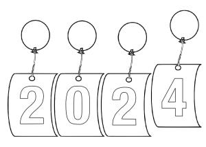 2024 Mutlu Yıllar boyama sayfası,  coloring page, Yeni Yılınız Kutlu Olsun 2024 güzel, 