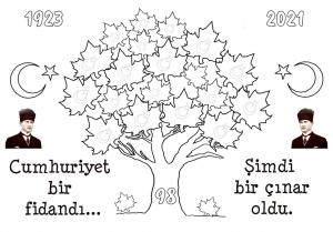 29 Ekim Cumhuriyet Bayramı boyama sayfası,  coloring page, cumhuriyet bayrami 19, 