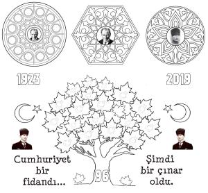 29 Ekim Cumhuriyet Bayramı boyama sayfası,  coloring page, Cumhuriyet bayrami 14, 