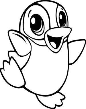 3 Yaş boyama sayfası,  coloring page, Bebek Penguen, 