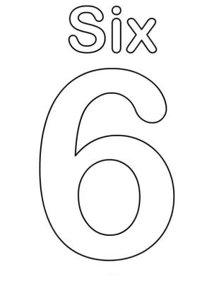 6 Rakamı (Altı) boyama sayfası,  coloring page, Normal sayı 6, 