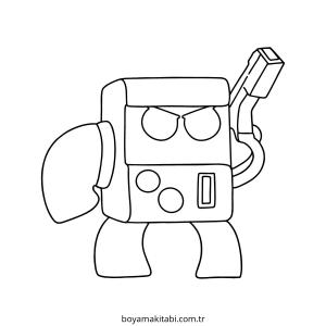 8 Bit boyama sayfası – çocuklar için, çizgi film temalı