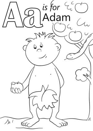 A Harfi boyama sayfası,  coloring page, Adam Harf A, 