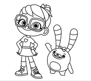 Abby Hatcher boyama sayfası,  coloring page, Abby-Hatcher-and-Bozzly, 