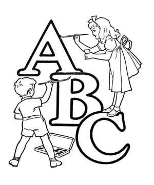 ABC boyama sayfası,  coloring page, ABC’li çocuklar, 