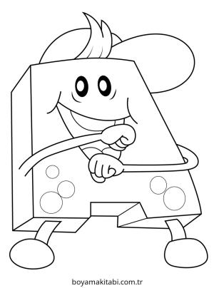 ABC boyama sayfası – çizgi film temalı, basit çizim