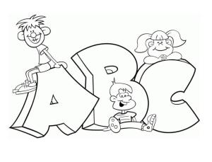 ABC boyama sayfası,  coloring page, ABC’li çocuklar, 