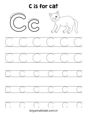 ABC boyama sayfası – sevimli karakter, sanatsal çalışma