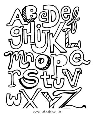 ABC boyama sayfası – keyifli zaman, renkli çizimler