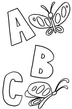 ABC boyama sayfası,  coloring page, ABC Ile Kelebekler, 