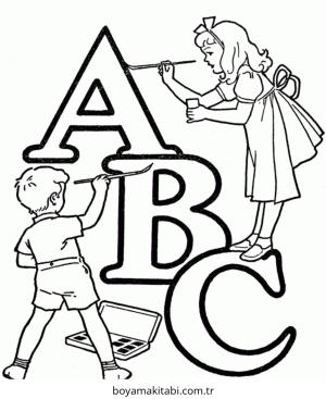 ABC boyama sayfası – boyama çalışması, yaratıcılığı geliştirir