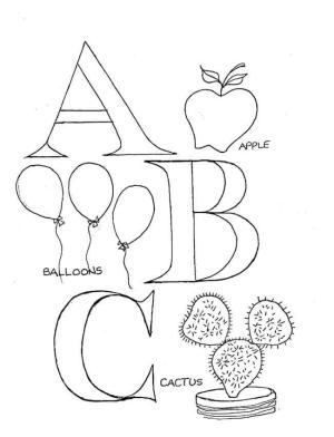 ABC boyama sayfası,  coloring page, ABC Ile Ilgili şeyler, 