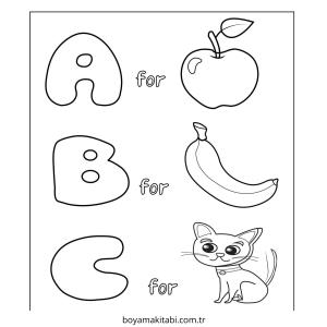 ABC boyama sayfası – yaratıcılığı geliştirir, keyifli zaman