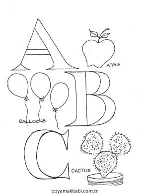 ABC boyama sayfası – sanatsal çalışma, çocuklar için