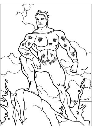 Adalet Birliği (Justice League) boyama sayfası,  coloring page, Güçlü Aquaman, 