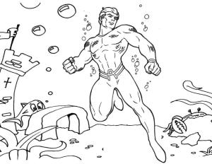 Adalet Birliği (Justice League) boyama sayfası,  coloring page, Adalet Ligi’nde Aquaman, 