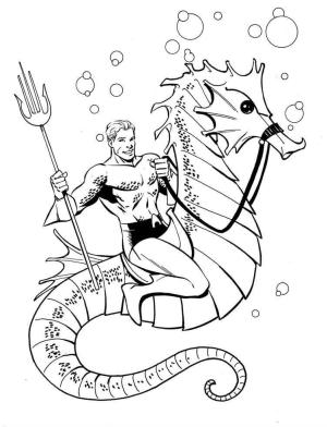 Adalet Birliği (Justice League) boyama sayfası,  coloring page, Aquaman Binme Denizatı, 