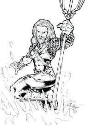 Adalet Birliği (Justice League) boyama sayfası,  coloring page, Aquaman Yüzme, 