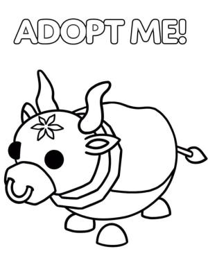 Adopt Me boyama sayfası,  coloring page, Adopt Me Ay öküzü, 