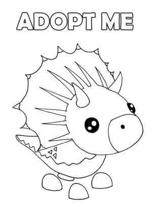 Adopt Me boyama sayfası,  coloring page, Triceratops Adopt Me, 