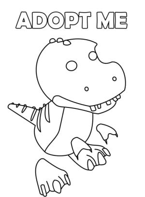 Adopt Me boyama sayfası,  coloring page, T-Rex Adopt Me, 