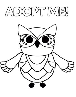 Adopt Me boyama sayfası,  coloring page, Baykuş Adopt Me, 