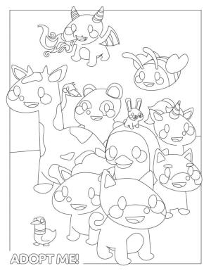 Adopt Me boyama sayfası,  coloring page, Yazdırılabilir Adopt Me, 