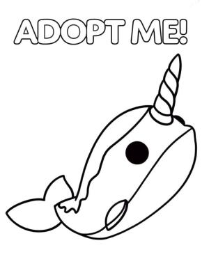 Adopt Me boyama sayfası,  coloring page, Adopt Me Deniz gergedanı, 