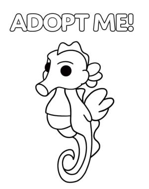 Adopt Me boyama sayfası,  coloring page, Denizatı Adopt Me, 