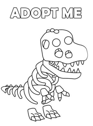 Adopt Me boyama sayfası,  coloring page, İskelet t-rex Adopt Me, 