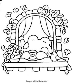 Aesthetic boyama sayfası – renkli çizimler, okul öncesi