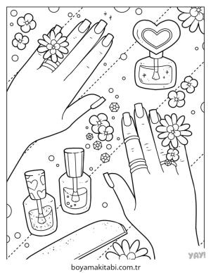 Aesthetic boyama sayfası – sanatsal çalışma, çocuklar için