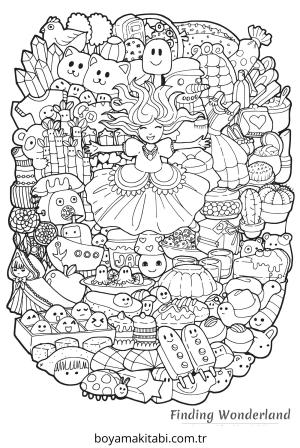 Aesthetic boyama sayfası – çocuklar için, çizgi film temalı