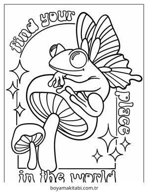 Aesthetic boyama sayfası – kolay boyama, eğitici aktivite