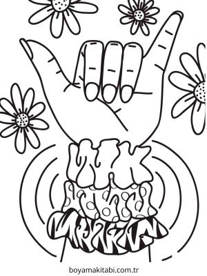 Aesthetic boyama sayfası – okul öncesi, evde etkinlik
