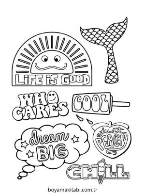 Aesthetic boyama sayfası – boyama etkinliği, çocuk aktivitesi