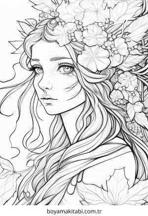 Aesthetic boyama sayfası – sanatsal çalışma, çocuklar için