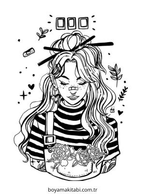 Aesthetic boyama sayfası – evde etkinlik, ücretsiz yazdır