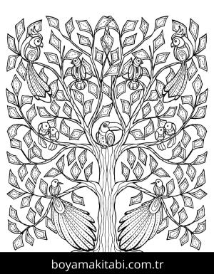 Ağaç boyama sayfası,  coloring page, 