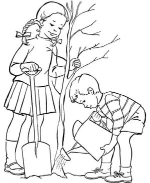 Ağaç boyama sayfası,  coloring page, Ağaç Diken Çocuklar, 