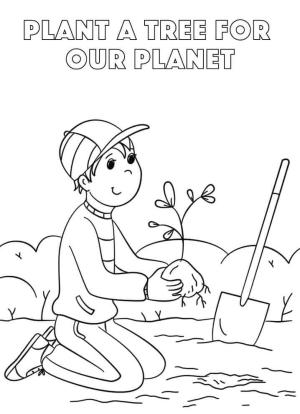 Ağaç boyama sayfası,  coloring page, Bir Ağaç Dikmek, 