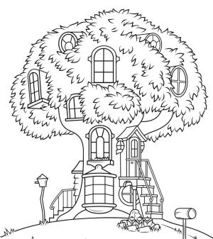 Ağaç boyama sayfası,  coloring page, Berenstain Ayılar Ağaç Ev, 