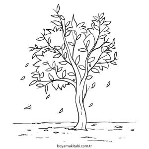 Ağaç boyama sayfası – boyama çalışması, yaratıcılığı geliştirir